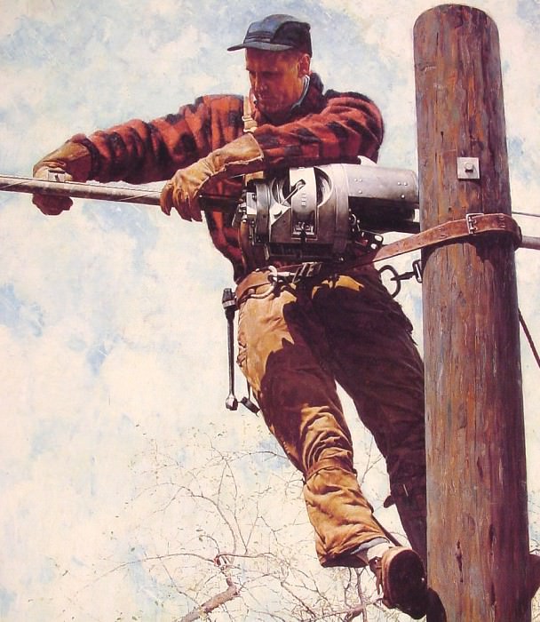 The Lineman. Norman Rockwell