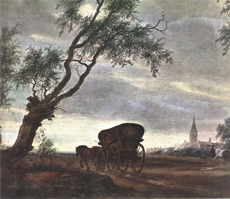Halt at an Inn detail. Salomon Van Ruysdael