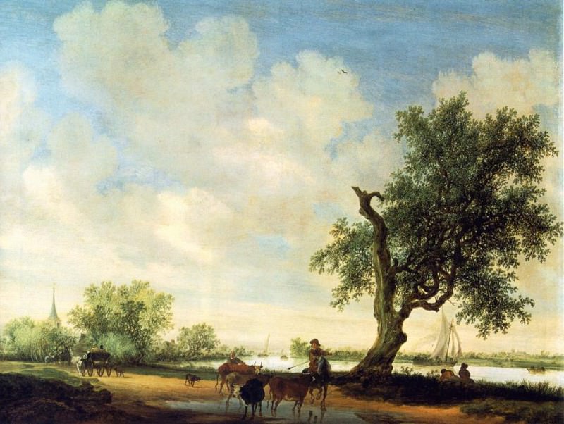 Landscape detail WGA. Salomon Van Ruysdael
