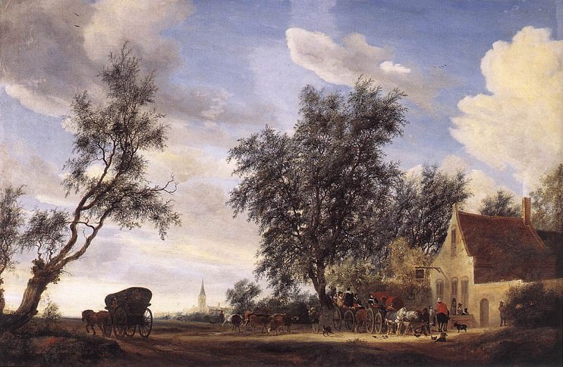 Halt at an Inn WGA. Salomon Van Ruysdael