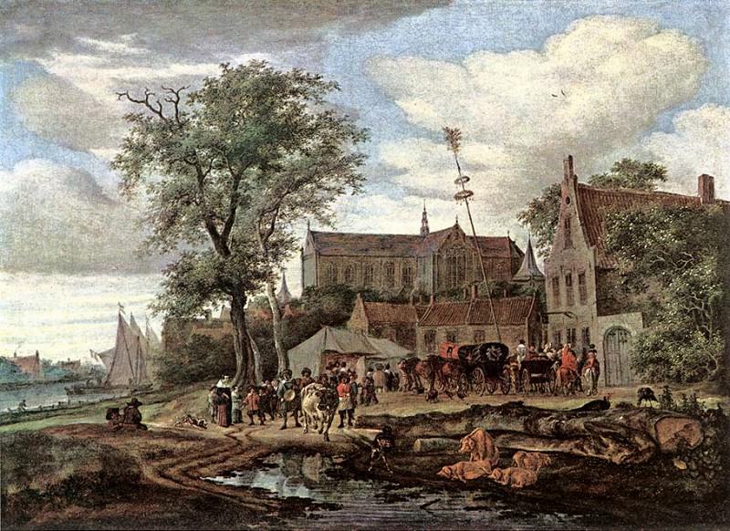 Tavern with May Tree WGA. Salomon Van Ruysdael