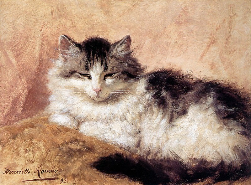Dozing Cat. Henriette Ronner-Knip