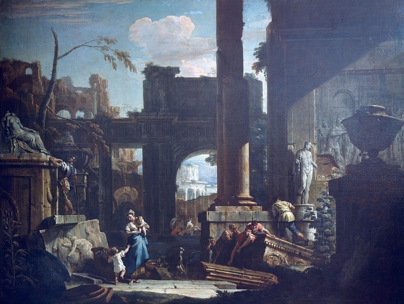 Classical ruins and figures. Sebastiano Ricci