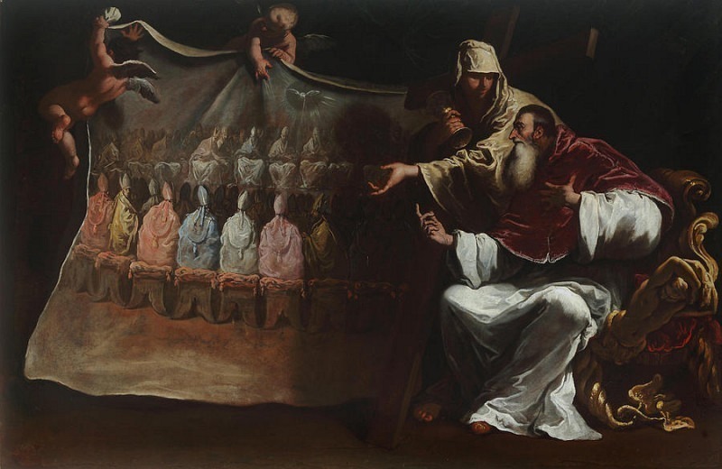 Paolo III inspired by faeith to summon the Council of Trent. Sebastiano Ricci
