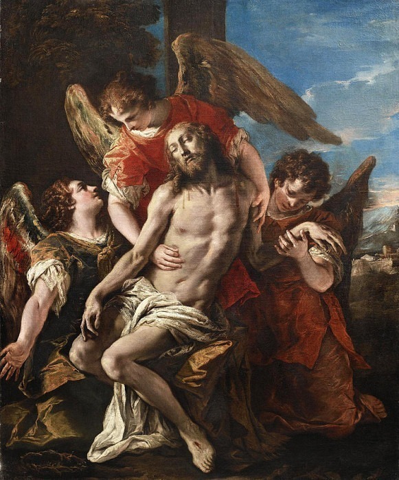Christ Mourned by Three Angels. Sebastiano Ricci