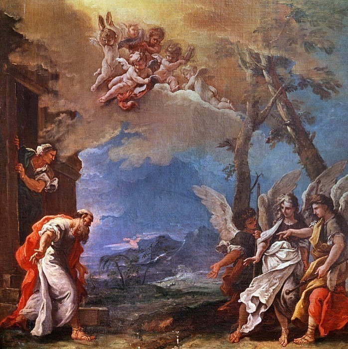 Abraham welcoming the Angels. Sebastiano Ricci