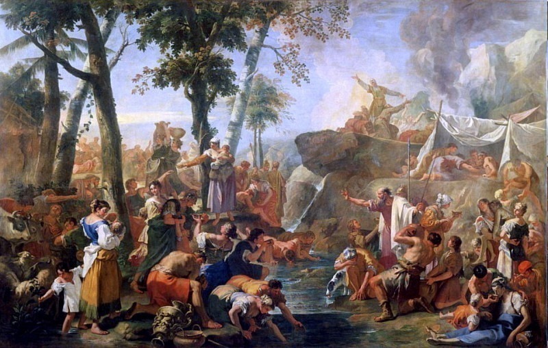 Моисей черпает воду из скалы. Себастьяно Риччи