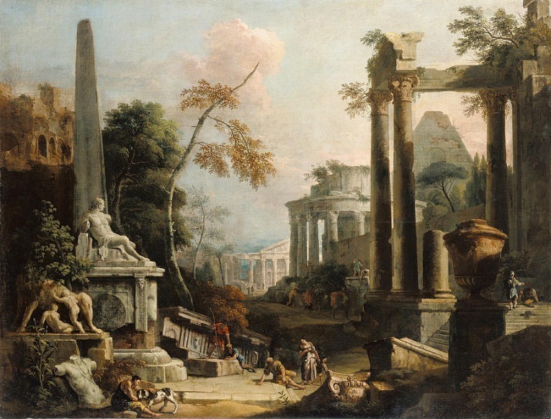 Landscape with Classical Ruins and Figures. Sebastiano Ricci
