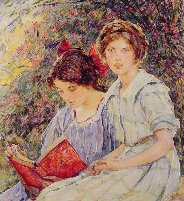 Two Girls Reading. Robert Reid