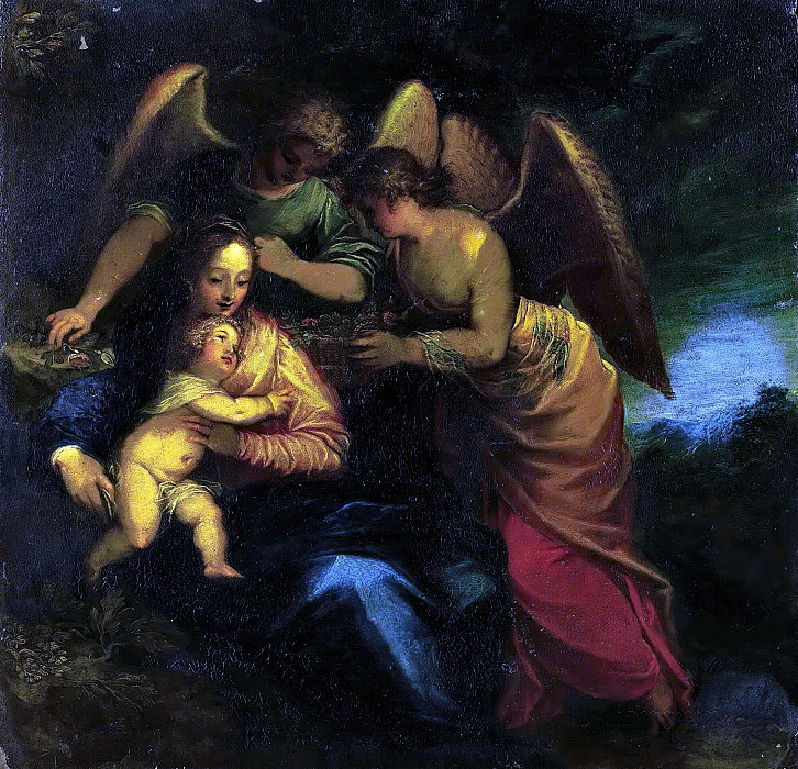 Мадонна с младенцем в окружении ангелов. Ханс Роттенхаммер