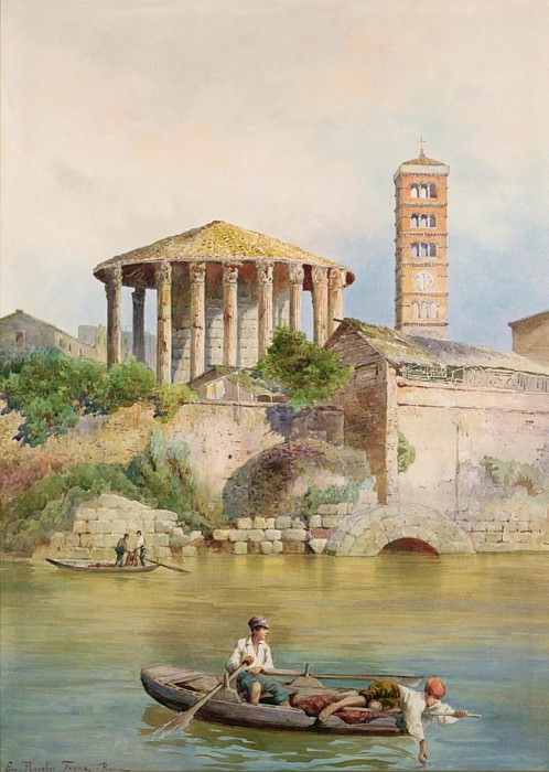 View of the Sbocco della Cloaca Massima, Rome. Ettore Roesler Franz