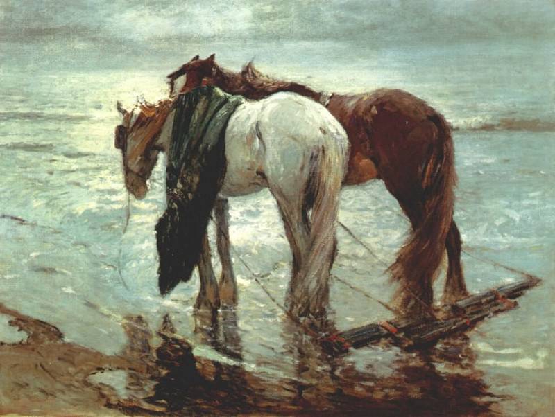 Лошади рыбаков, ок. 1914. Уильям Ричел