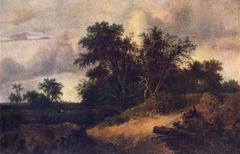 RUISDAEL Jacob Isaackszon van Landscape With A House In The Grove. Jacob Van Ruisdael