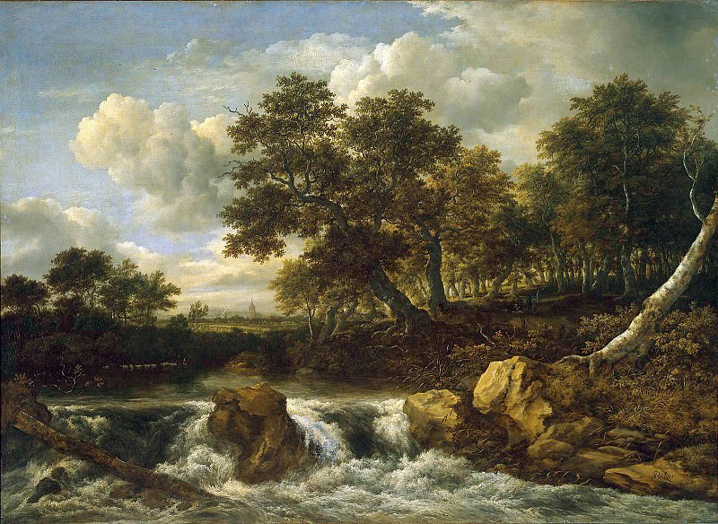 Ruisdael van Jacob Waterfall Sun. Якоб ван Рёйсдал