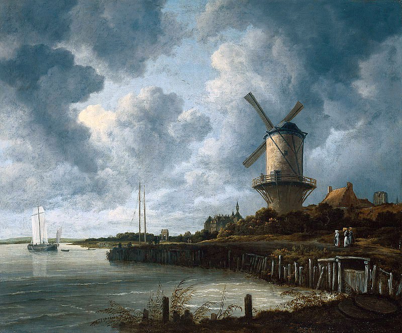 Ruisdael van Jacob Mill at Wijk van Duurstede Sun. Якоб ван Рёйсдал