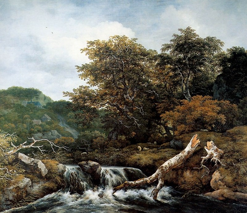 Ruisdael Jacob Waterfall Sun. Якоб ван Рёйсдал