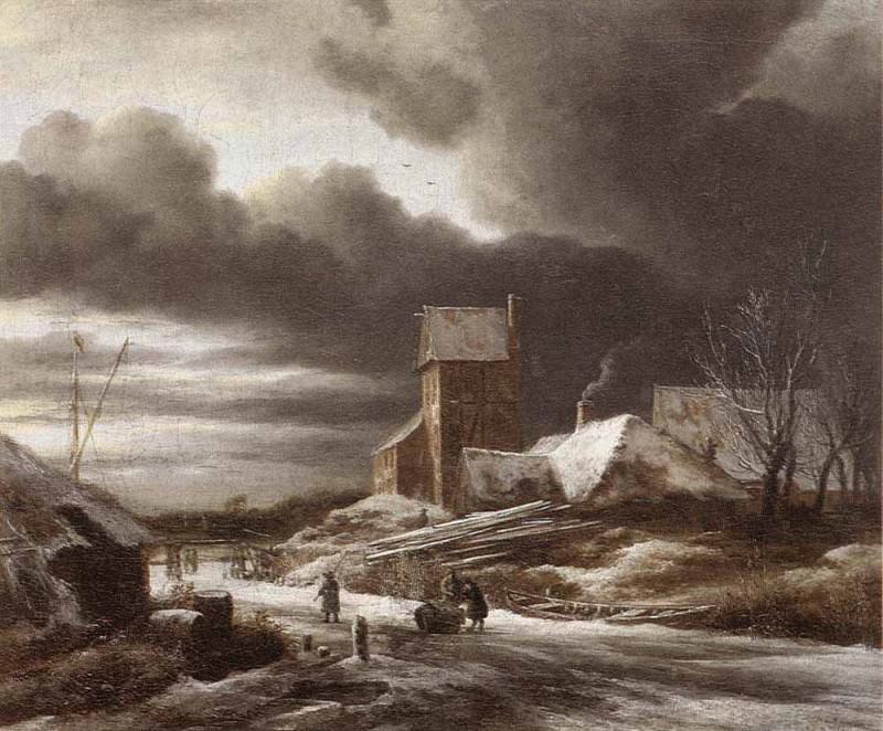RUISDAEL Jacob Isaackszon van Winter Landscape. Jacob Van Ruisdael