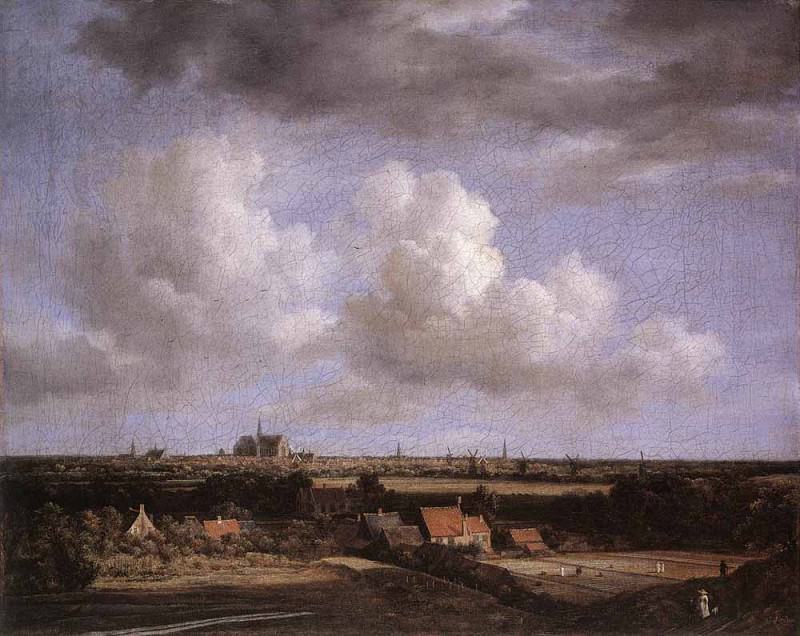 RUISDAEL Jacob Isaackszon van Landscape With A View Of Haarlem. Jacob Van Ruisdael