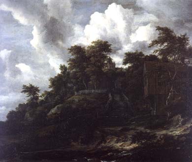 Wooden hillside with a view of Castle Bentheim,. Jacob Van Ruisdael