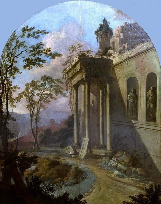 Landscape With Ruin. Pierre Etienne Theodore Rousseau