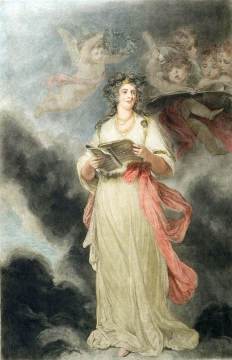 Elizabeth Billington (1768-1818) as St. Cecilia, engraved by James Ward (1769-1859). Joshua Reynolds