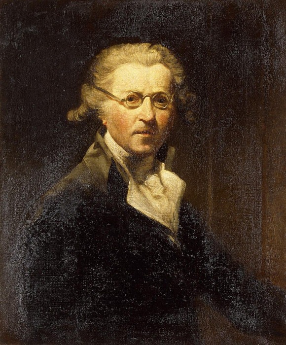 Portrait of the Artist, half-length, in an Olive Green Coat, Wearing Spectacles. Joshua Reynolds