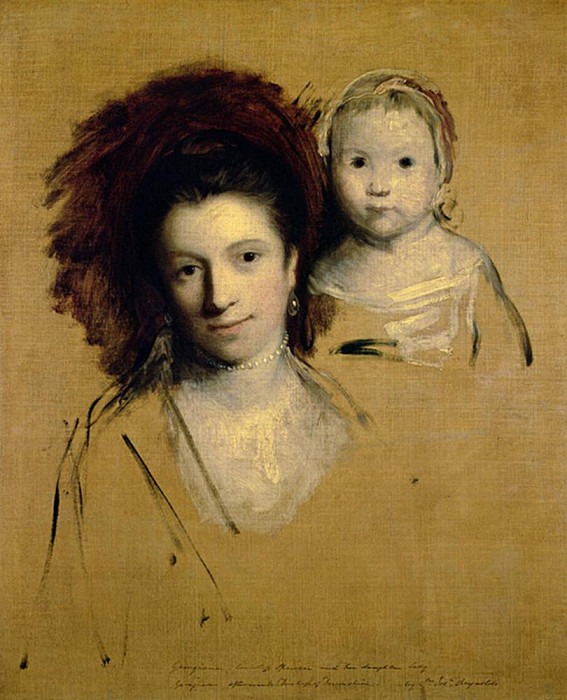 Джорджиана, графиня Спенсер и ее дочь леди Джорджиана, впоследствии герцогиня Девонширская. Джошуа Рейнольдс