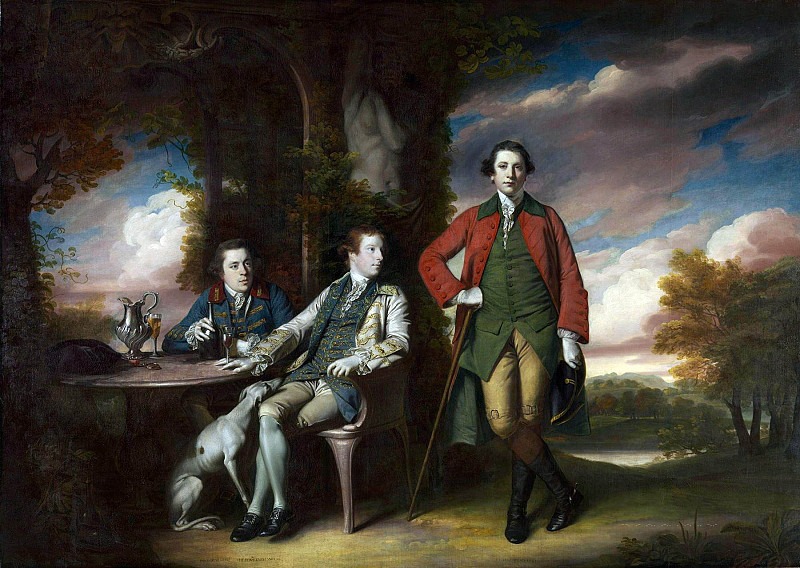 Достопочтенный Генри Фейн (1739–1802) с Иниго Джонсом и Чарльзом Блэром. Джошуа Рейнольдс