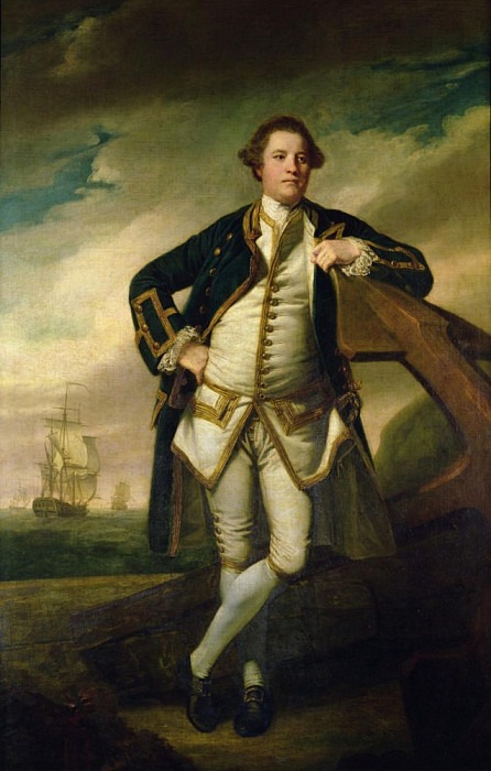 Capt. Philemon Pownall in naval uniform, Joshua Reynolds