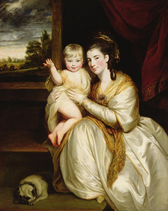Mrs John Weyland and her son John. Joshua Reynolds