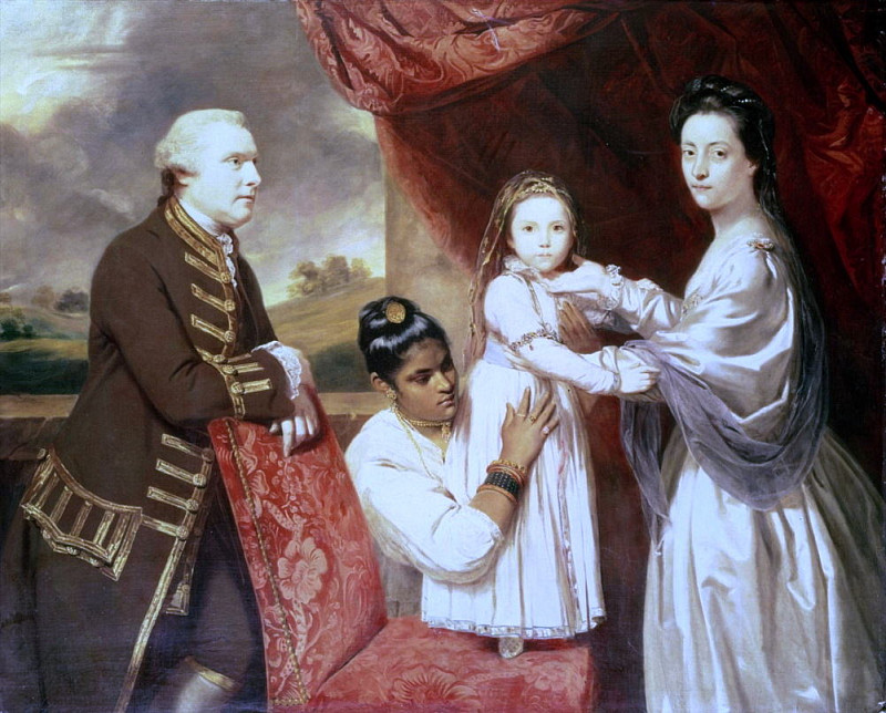 Джордж Клайв и его семья с индийской горничной, Джошуа Рейнольдс