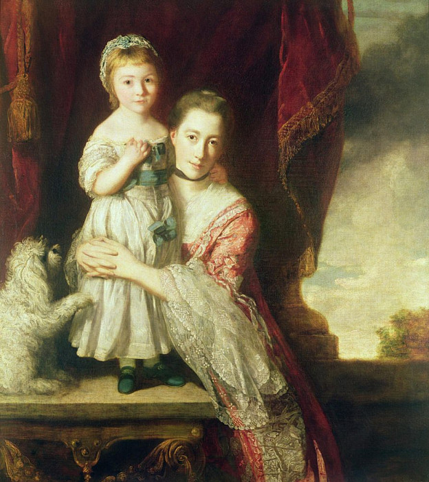 Georgiana, Countess Spencer with Lady Georgiana Spencer. Joshua Reynolds