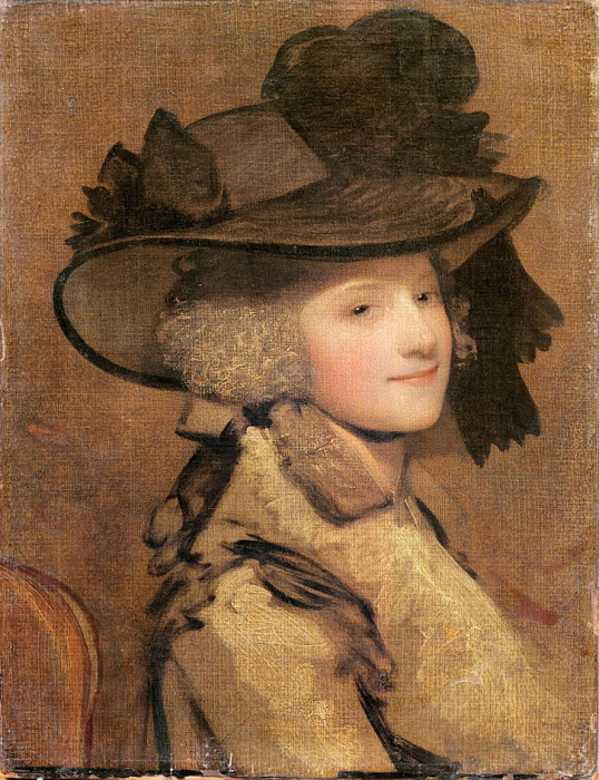 Portrait of a woman in a black hat. Joshua Reynolds