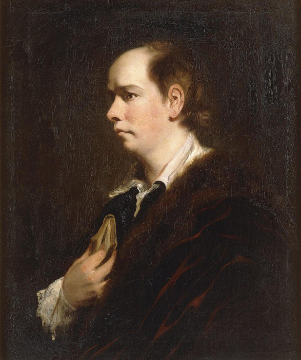 Portrait of Oliver Goldsmith (1728-1774), half-length, in a Black Jacket. Joshua Reynolds