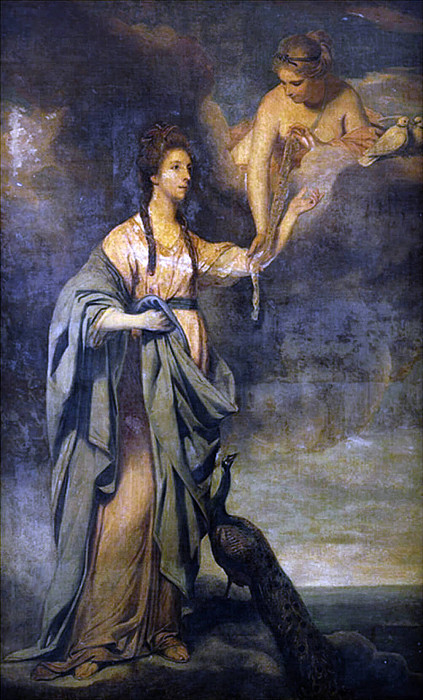 Портрет Аннабеллы, леди Блейк в роли Юноны, получающей цест от Венеры. Джошуа Рейнольдс