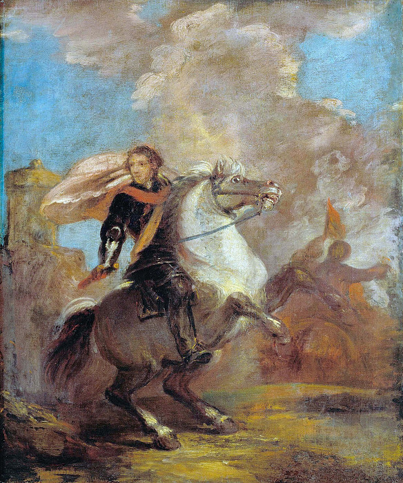An Officer on Horseback. Joshua Reynolds