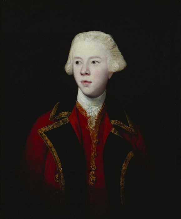 Portrait of George Augustus, 3rd Viscount Howe, half length, wearing the uniform of the 1st Guard.... Joshua Reynolds
