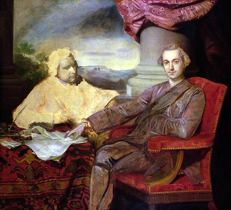 Portrait of Lord Rockingham (1730-1782) and Edmund Burke (1729-1797). Joshua Reynolds