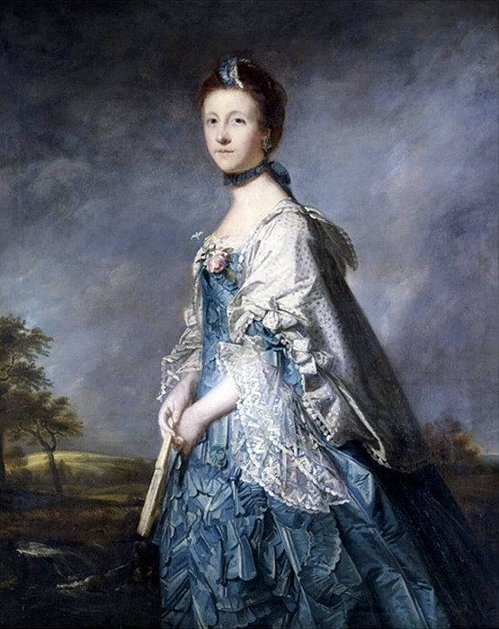 Portrait of Anne, Countess Winterton, Standing Three-Quarter Length, Wearing a Blue Dress. Joshua Reynolds