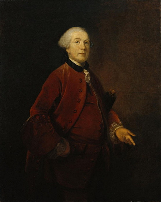 Portrait of George Ashby, standing, three-quarter length, wearing a jacket and waistcoat. Joshua Reynolds