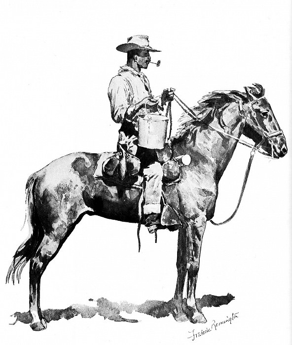 Fr 019 The Cavalry Cook with Water FredericRemington sqs. Frederick Remington