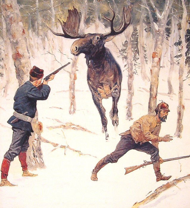 The Moose Hunt. Frederick Remington