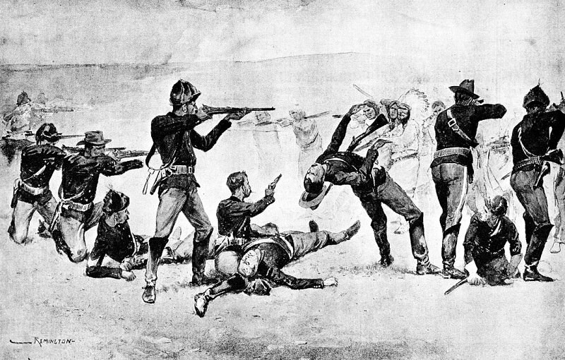 Fr 049 The Opening of the Fight at Wounded Knee FredericRemington sqs. Фредерик Ремингтон