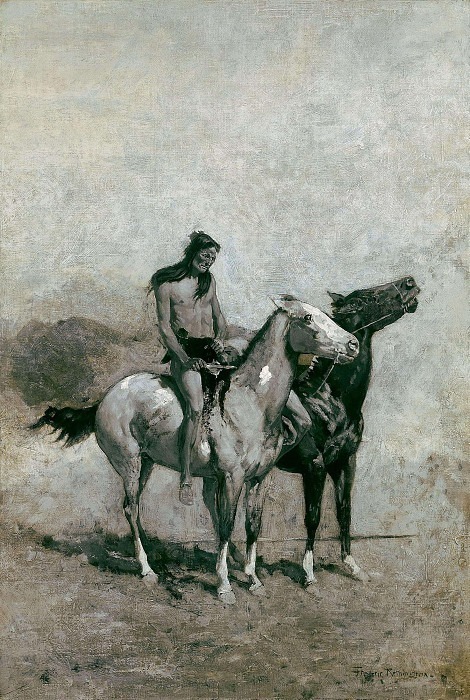 The Fire-Eater Slung His Victim Across His Pony. Frederick Remington