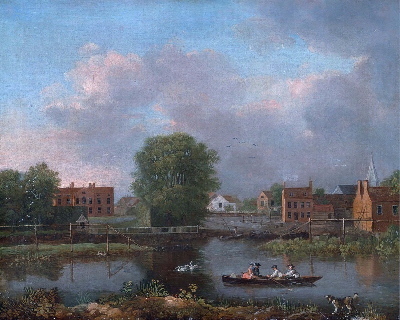 A River Landscape, possibly a View from the West End of Rochester Bridge
