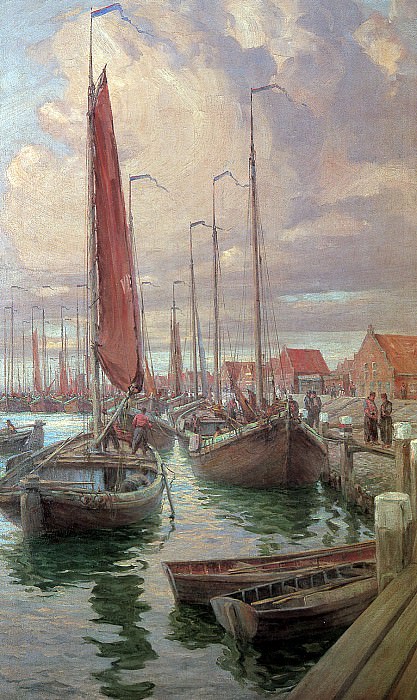 Randall M Boats at the Quai of Volendam Sun. M Randall