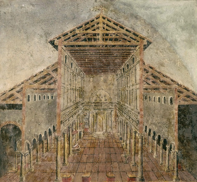 Интерьер старого собора святого Петра в Ватикане. Джованни Баттиста Риччи