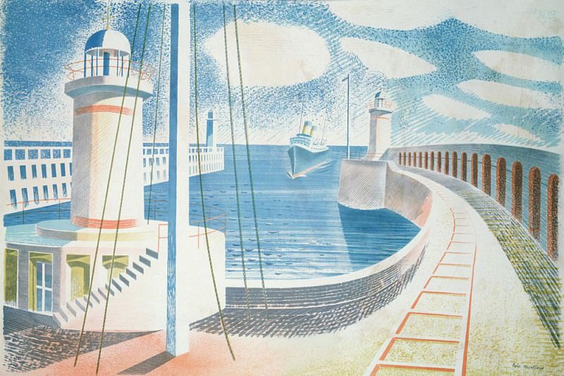 Newhaven Harbour. Eric Ravilious