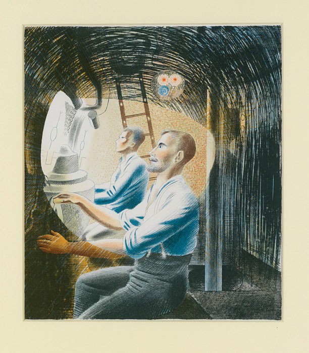 Working Controls While Submerged. Eric Ravilious