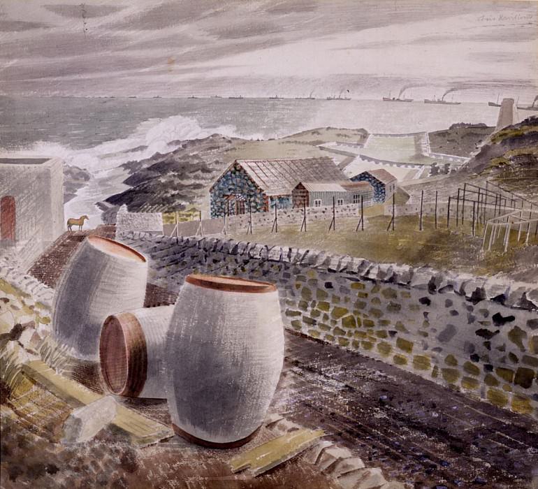 Convoy Passing an Island. Eric Ravilious